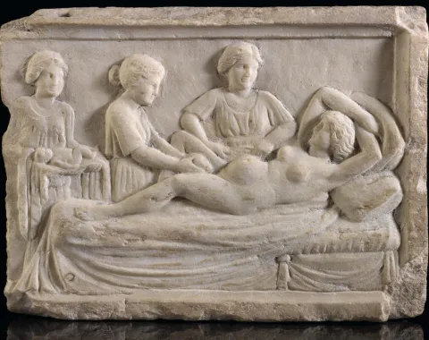 London, The Board of Trustees of the Science Museum,. "Roman Marble Plaque Showing a Birth Scene." World History Encyclopedia. World History Encyclopedia, 02 Apr 2024,